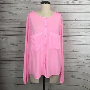 La Vi by Sam & Lavi Pink Teraina Blouse Button Up S